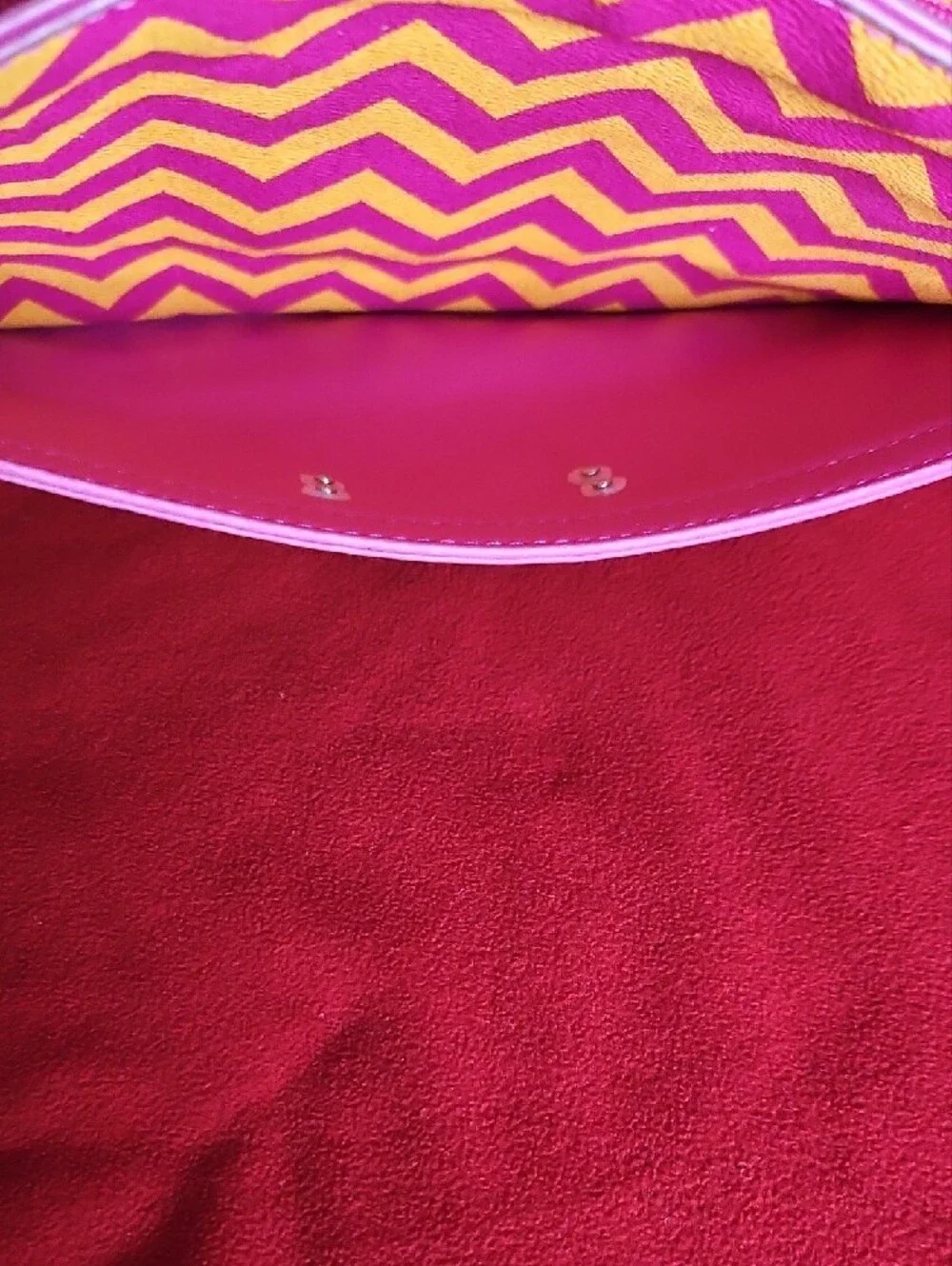 Vera Bradley Pink and Yellow Chevron Crossbody Purse